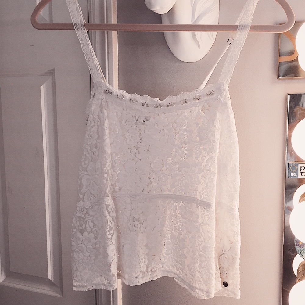 ‼️SOLD‼️ Lace tank top with beaded details